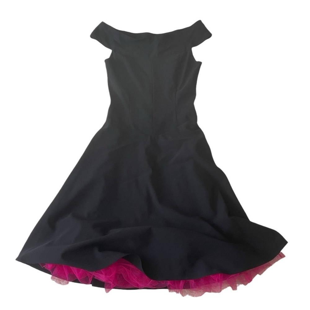 Ruby Rox Vintage y2K Black Fit & Flare Dress Hot Pink Crinoline Size 3